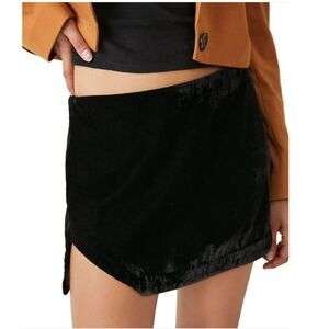 Free People Annalise Black Mini Skirt in Velvet
